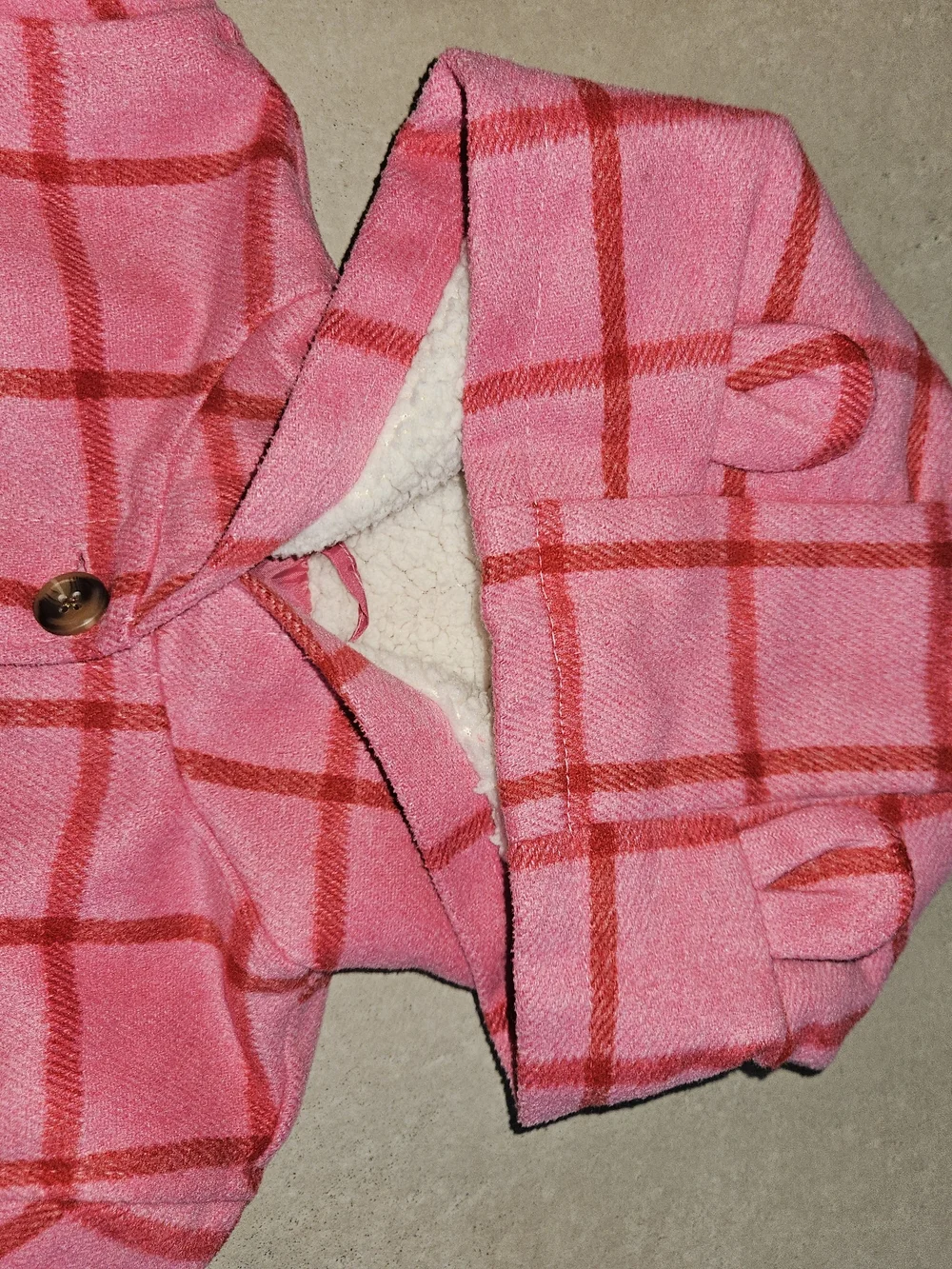 Old Navy Pink Plaid Hooded Kids Pea Coat